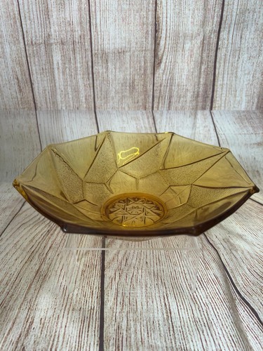 Vintage amber glass geometric - vintage,