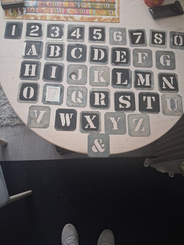 Vintage stencil set zinc - stencil,