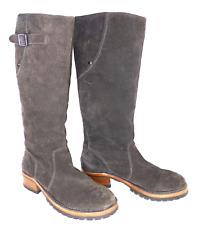 Ash Riding Boots Grey Suede Biker Pull On Italian Designer size UK 5 EUR 38