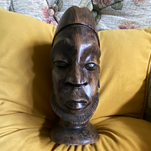 Hand carved wooden - wooden, head