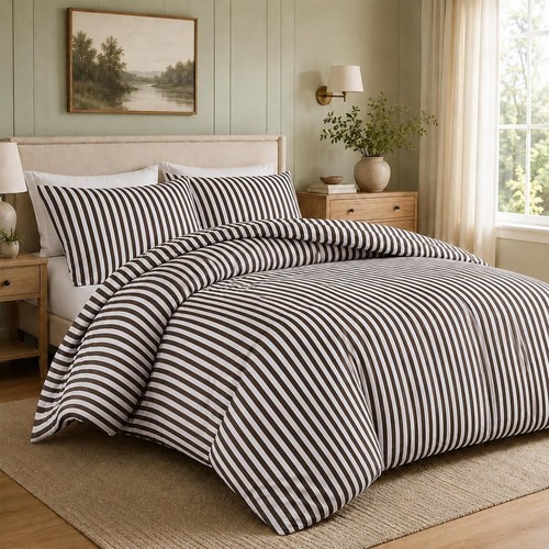 Malham stripe duvet cover set - malham,