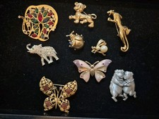 Signed Figural Brooch Lot –