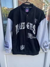 Boys Black Varsity Style Sweatshirt/Jacket. NFL Las Vegas Raiders- 10-11 Years