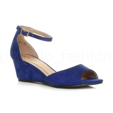 WOMENS LADIES LOW MID WEDGE