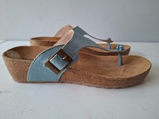 Blue Hush Puppies Toe Post Cork Sole Sandals Size UK 6