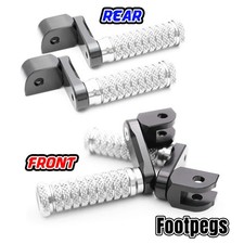For Yamaha MT-01 05-13 12 11 10 09 08 40mm Lower Front Rear Foot Pegs Set Silver
