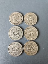 George VI Sixpence Coins x6