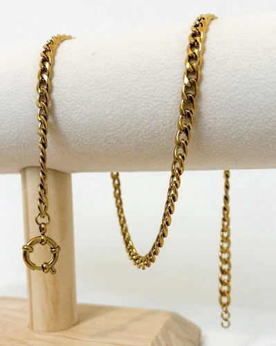 14ct gold 48cm cuban - gold, |