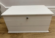 Flame Homeware Jewellery Cabinet Box Storage Organiser with Mirror White