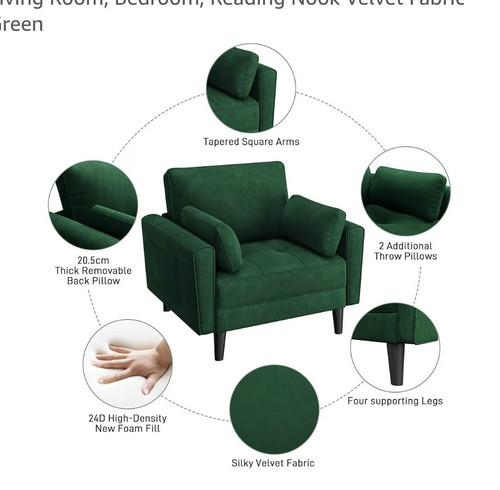 Yaheetech green velvet tufted - yaheetech,
