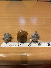 3 Different Studio Pottery Mice 2 Grey 1 Brown Different Shapes And Sizes