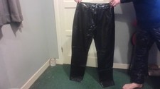 shiny black pvc trousers