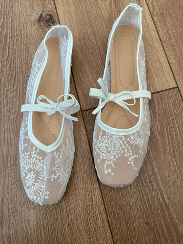 Fashion lace cream ballet - cream,