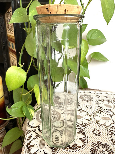 Vintage green glass spaghetti - green,