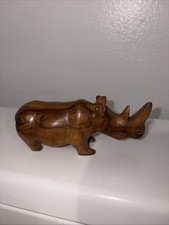 Hand-Carved Wooden Rhinoceros