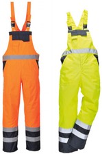 Portwest S488 Contrast Bib & Brace Unlined Work Reflective Safty Garage Railways