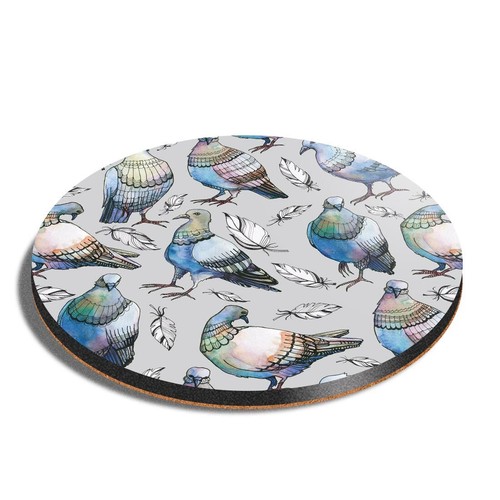 Round mdf coaster pigeon - round,