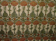 Red Rennie Mackintosh Art Nouveau Jacquard Fabric Curtain Upholstery Cushion Use