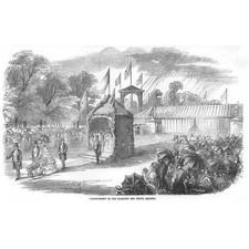 GILLINGHAM Dorset opening of Salisbury and Yeovil Railway - Antique Print 1856