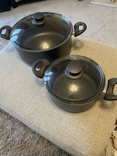 Two Casserole Pots With Lids Suitable For Hob Or Oven Use