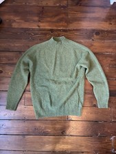 YMC Mock Neck Wool Jumper - Large - Green/Moss