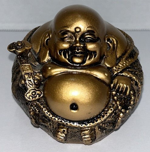 Brass sitting happy - brass, buddha