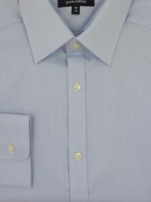 Mens Shirt Blue Fine Satin Stripe Slim Body Fit Luxury Pure Cotton Long Sleeve