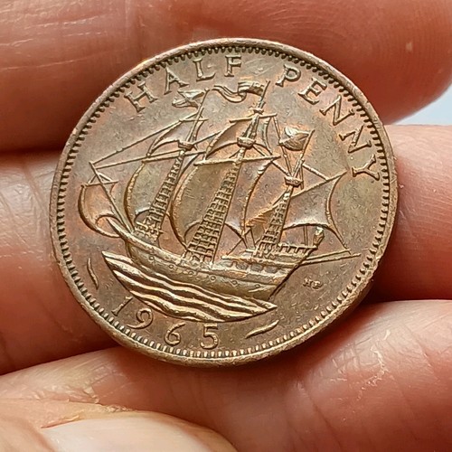 Queen elizabeth halfpenny - queen,