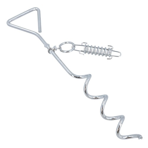 Spiral tie out stake with - out,