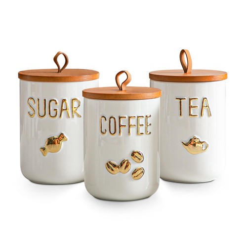 White ceramic canister set for - ceramic,