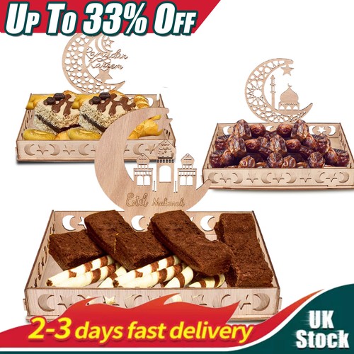 Eid mubarak wooden tray - eid,