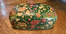 Vintage Green Floral Lacquered