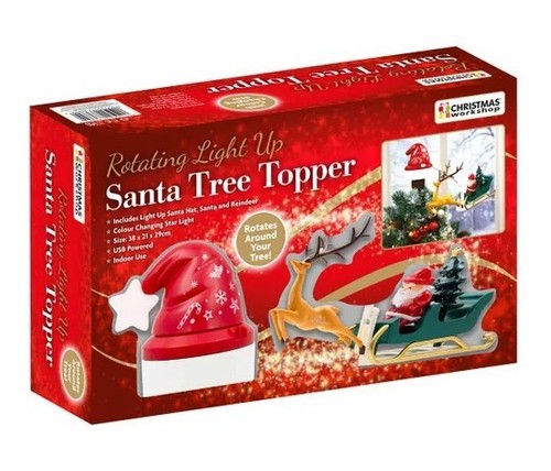 Rotating tree topper santa - tree,