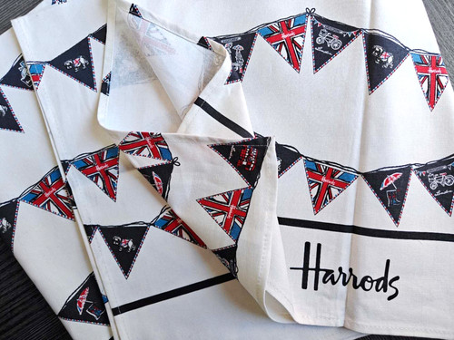 Harrods buntting tea towel - towel, 100