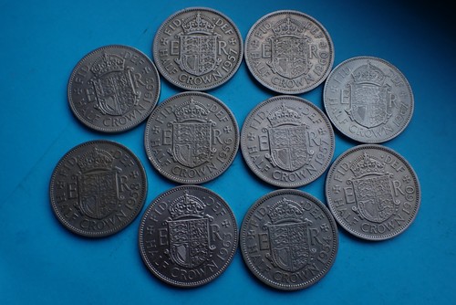 Elizabeth ii half crowns - 10,