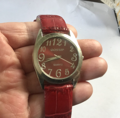 Ladies watch red face strap - face, &