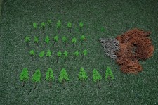 OO Guage Model Railway Layout 27 x Fir Trees & some Hedges.