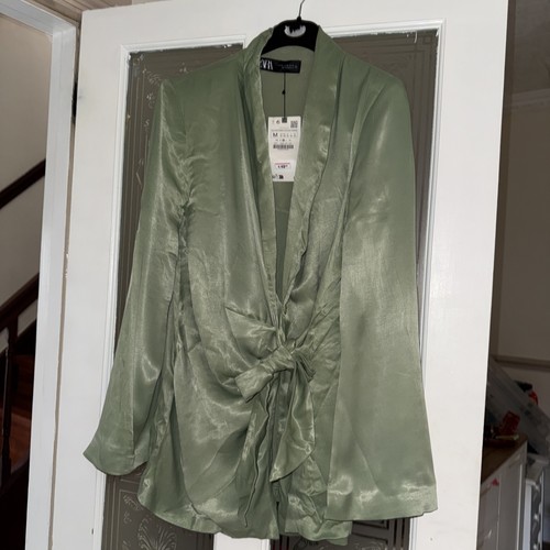 Zara wrap cardigan dress satin - cardigan,