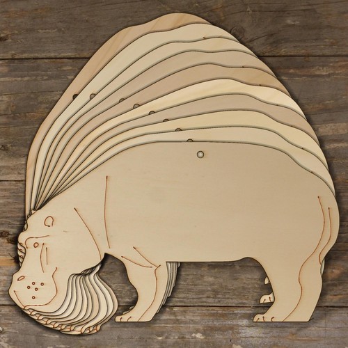 10x wooden hippopotamus - 10x,