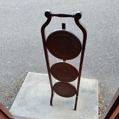 Vintage wooden three tier - wooden, three-tier