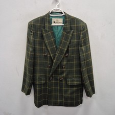 Aquascutum Knightsbridge Double Breast Tweed Blazer Wool Jacket Coat Uk 12 - 14