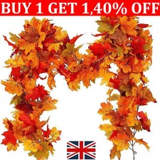 175cm Artificial Autumn Fall Maple Leaves Garland Hanging Plant Halloween Decor