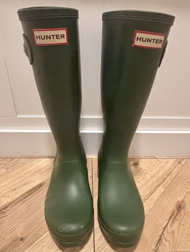 Green hunter wellington boots - hunter,