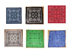 Extra Large XL Bandana Scarf Red Black White Green Texas Paisley 27 inch Cotton