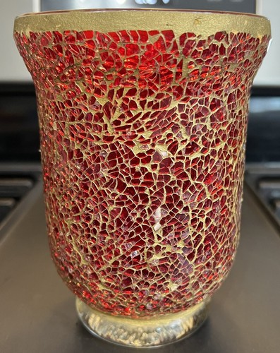 Red mosaic stained glass - mosaic, vase