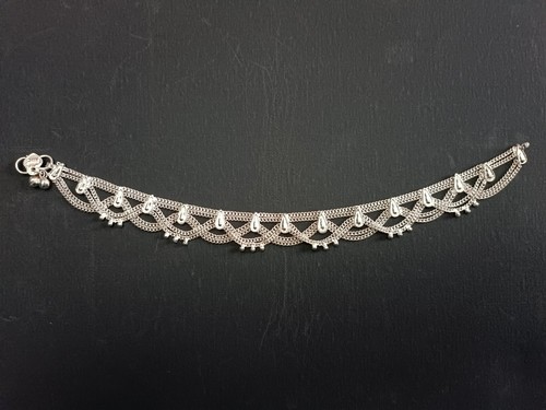 Silver coloured anklet indian - coloured,