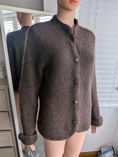 Kenji Hand Knit moss  Knit Sweater coco Cardigan L  Rabbit Hair Blend Angora 16