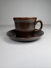 Wedgwood Sterling Cup & Saucer Set - Tea Coffee - Brown - Retro Vintage