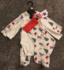 F&F * MY FIRST CHRISTMAS WITH PADDINGTON BEAR SET * UP TO 1 MONTHS * BNWT