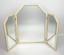 Tri Folding Hexagonal Dressing Table Mirror - Cream Plastic Female 81 X 57cm